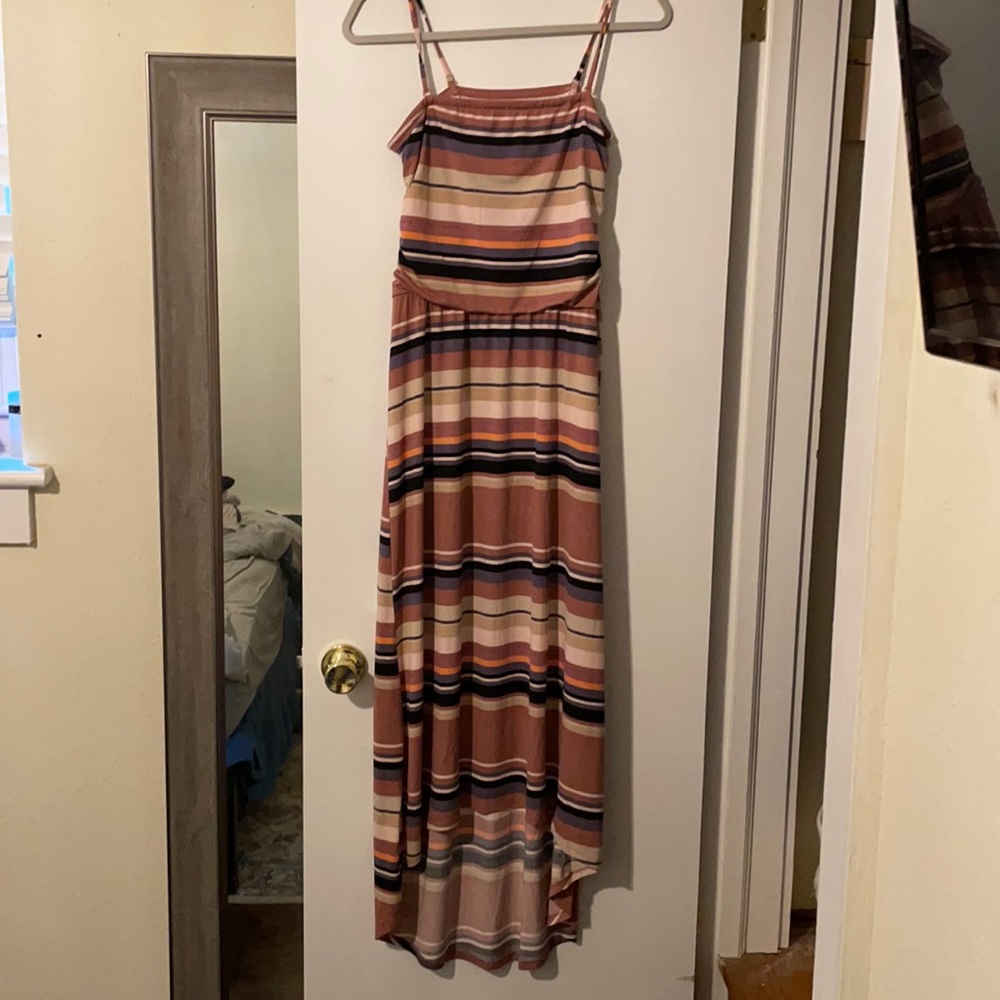 Striped hi low dress